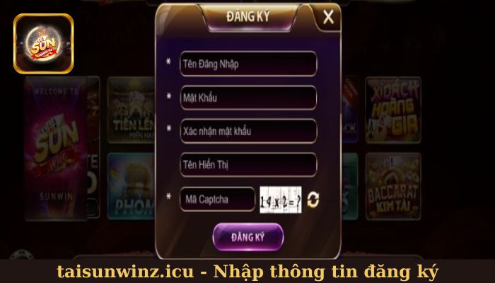 Điền thông tin để đăng ký