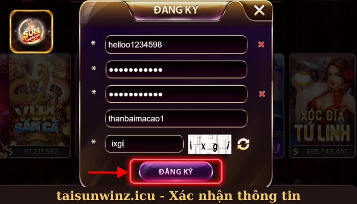 Xác nhận và nhấn “Đăng ký”