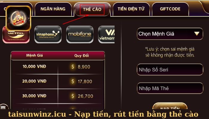 Nạp tiền và rút tiền bằng thẻ cào điện thoại Nạp tiền và rút tiền bằng thẻ cào điện thoại